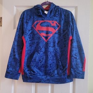Superman Blue and Red longsleeve hoodie Size XL (16/18) boys